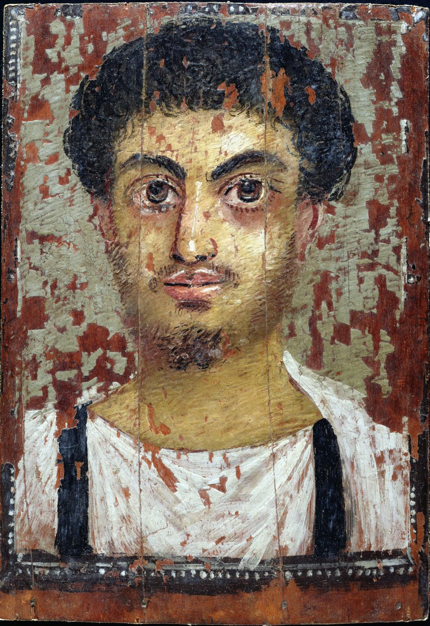 Mummy Portrait of a Young Man (encaustic on panel) av Roman Period Egyptian
