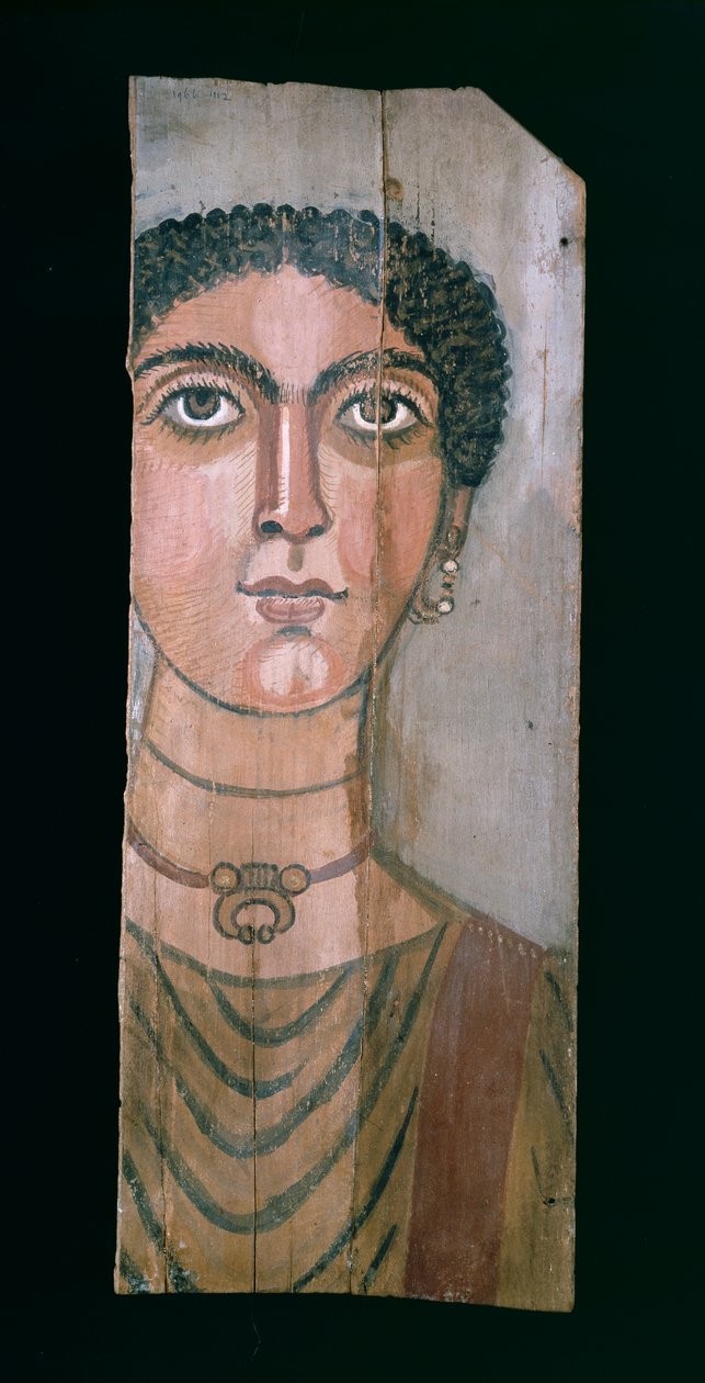Mumieporträtt, 90-110 AD (målat trä) av Roman Period Egyptian