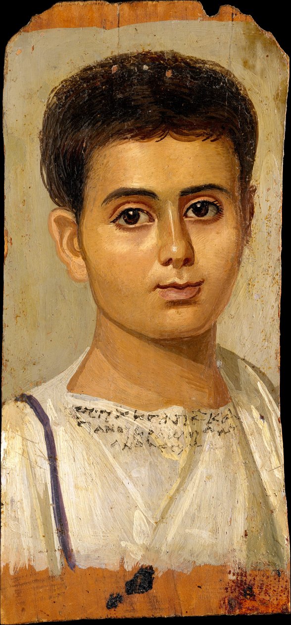 Porträtt av Boy Eutyches, 100-150 AD av Roman Period Egyptian