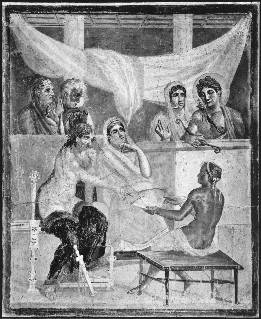 Admetus and Alcestis listening to the oracle, from Pompeii, House of the Tragic Poet   av Roman Roman