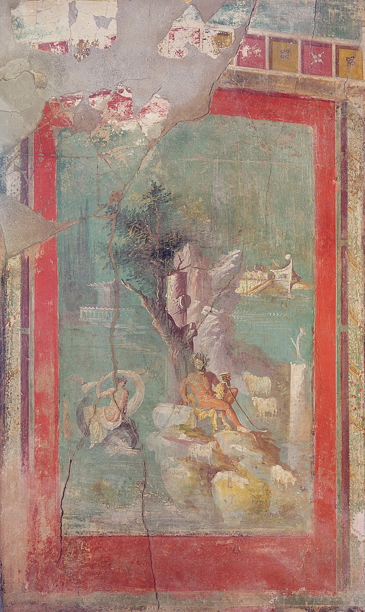 Detalj av Galatea och Polyphemus, från prästen Amandus hus, ca 15 f.Kr.-50 e.Kr. av Roman Roman