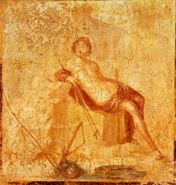 Narcissus, från Pompeji, 1:a århundradet f.Kr.-79 e.Kr av Roman Roman