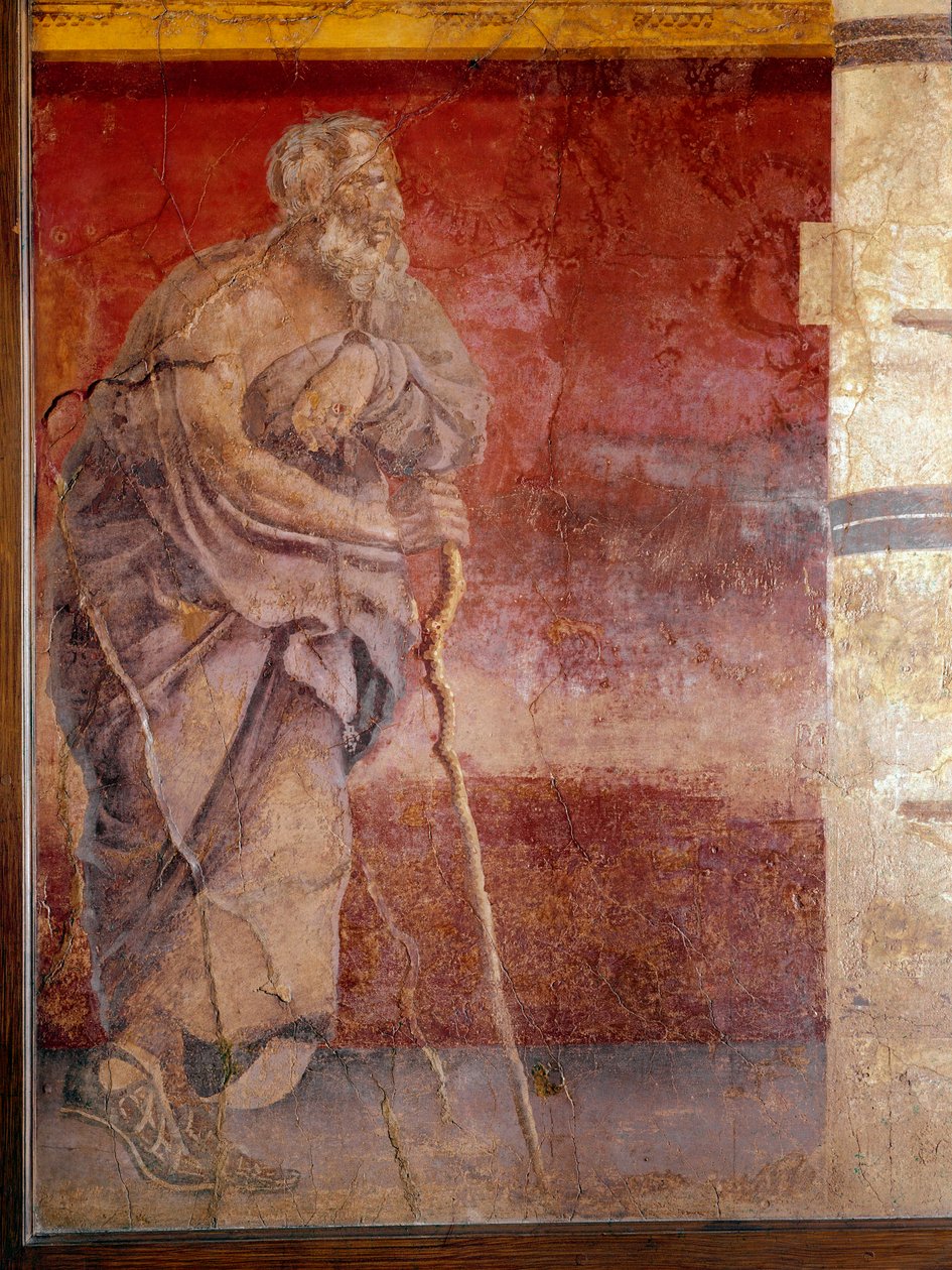 En filosof, detalj (fresk av Roman
