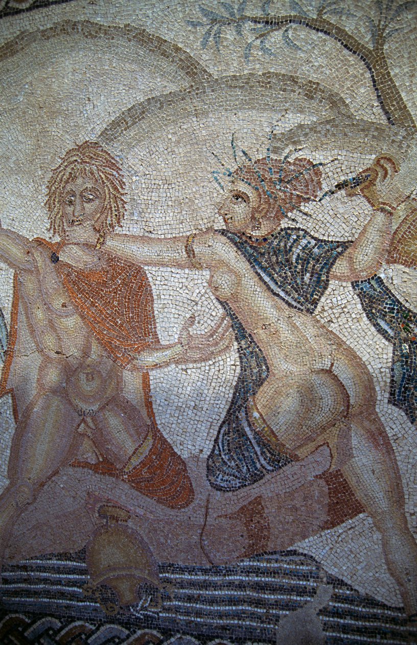 Bortförande av Hylas av nymfer, mosaik i House of Venus i den romerska staden Volubilis (UNESCOs världsarvslista av Roman