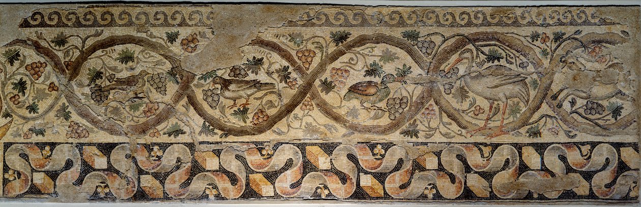 Antikens Rom: mosaik av årstiderna som representerar blommor och djur. Från gården till Constantine villa "" Daphne"". Från Antiokia (nuvarande Antakya) i Turkiet 325-330 e.Kr. Paris, Louvren av Roman