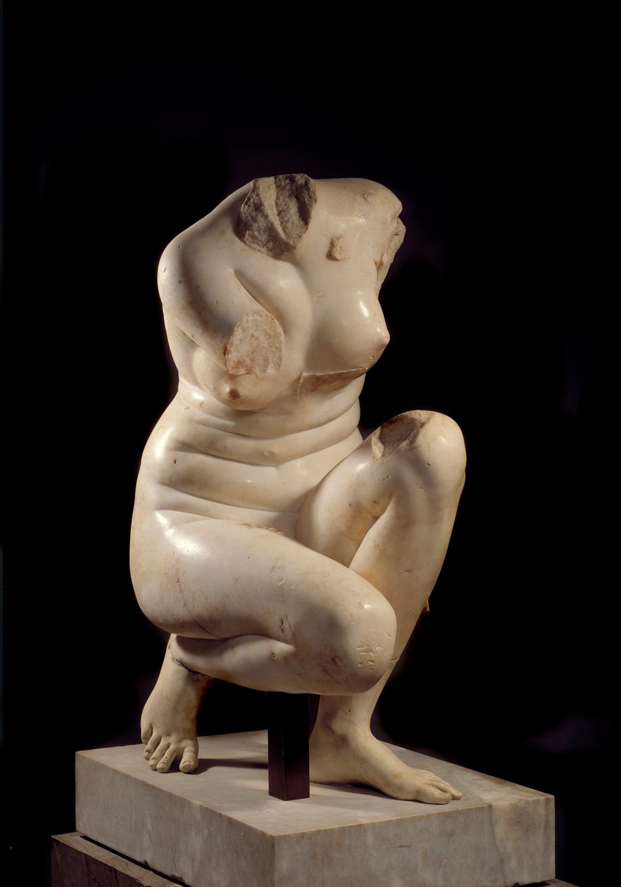 Afrodite sitter på huk. Marmorskulptur från 200-talet e.Kr. Sol. 0,71 m Paris, Louvren. av Roman