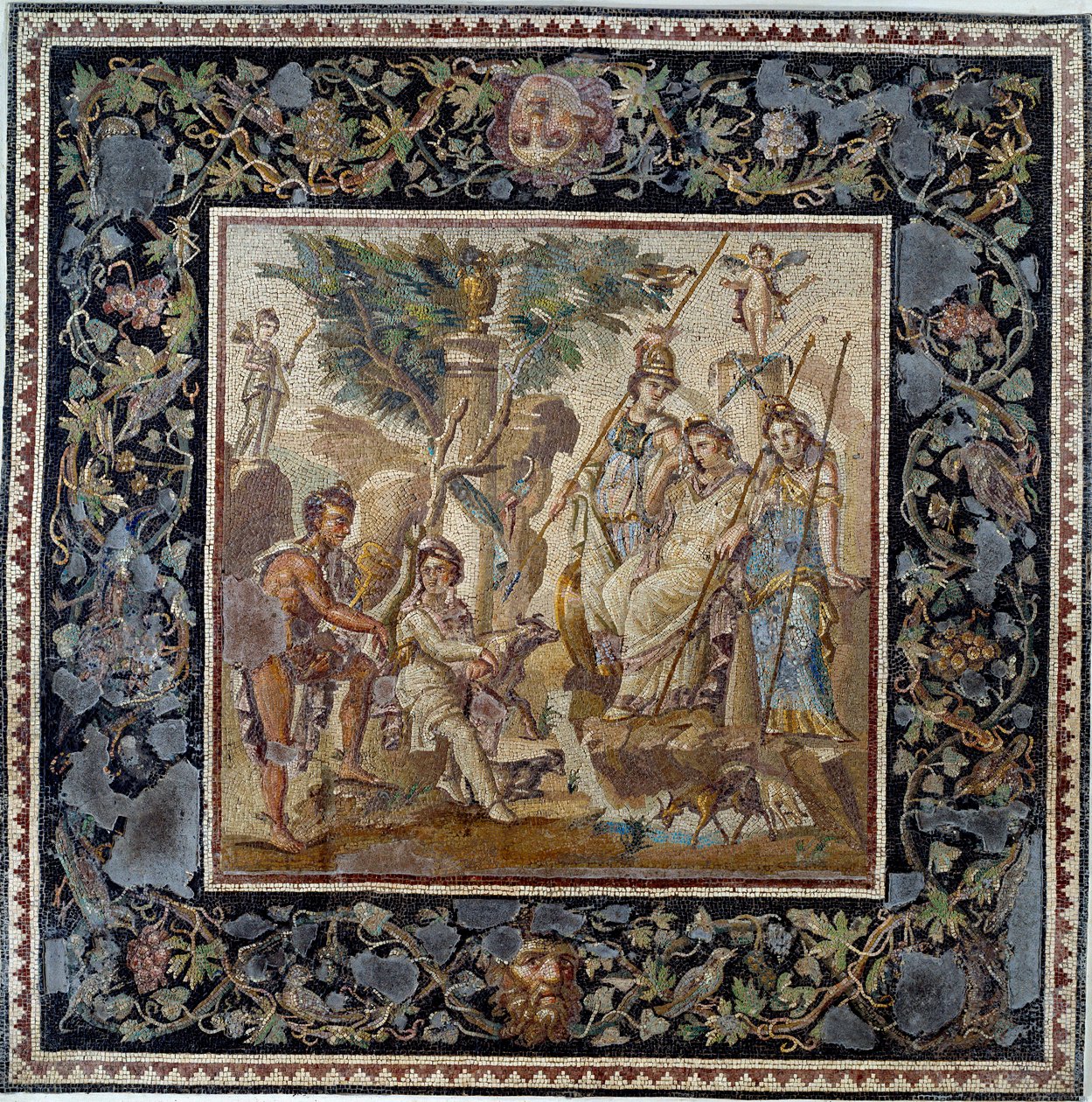 Konsten i det antika Rom: Paris dom. Mosaik från huset i Atrium a Antiochia, 200-talet e.Kr. Louvren av Roman