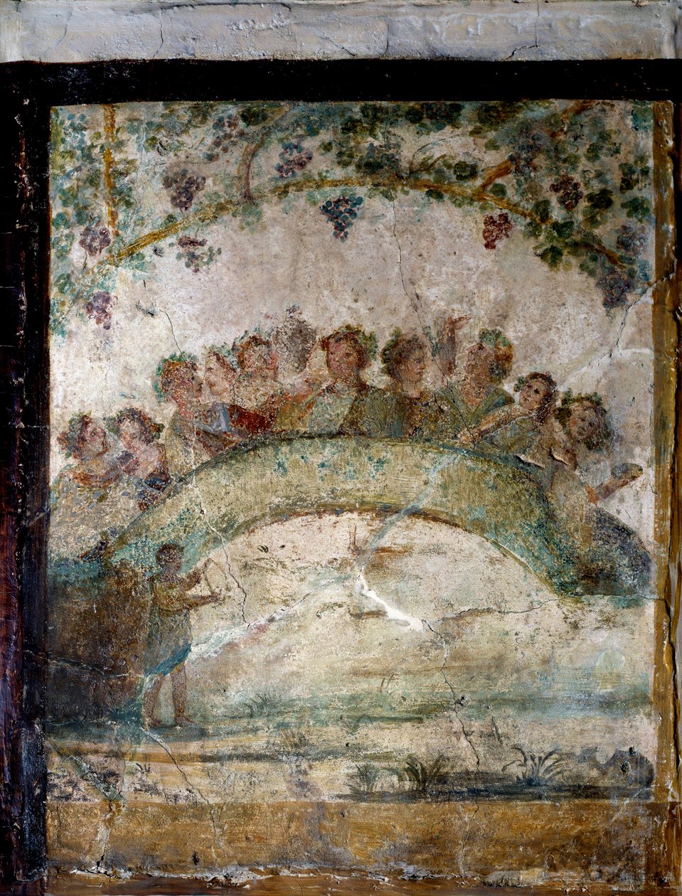 Konsten i det antika Rom: skämmer bort och andar vingar. fresk från 1:a århundradet e.Kr. Paris, Louvren av Roman