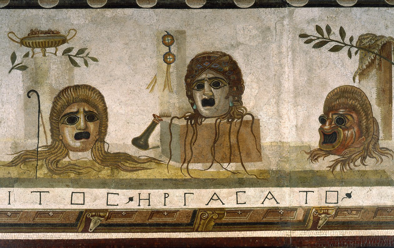"Asarotos" (golv osopat) Fragment av mosaik signerade Harakliton från Rom, 200-talet e.Kr., Rom av Roman
