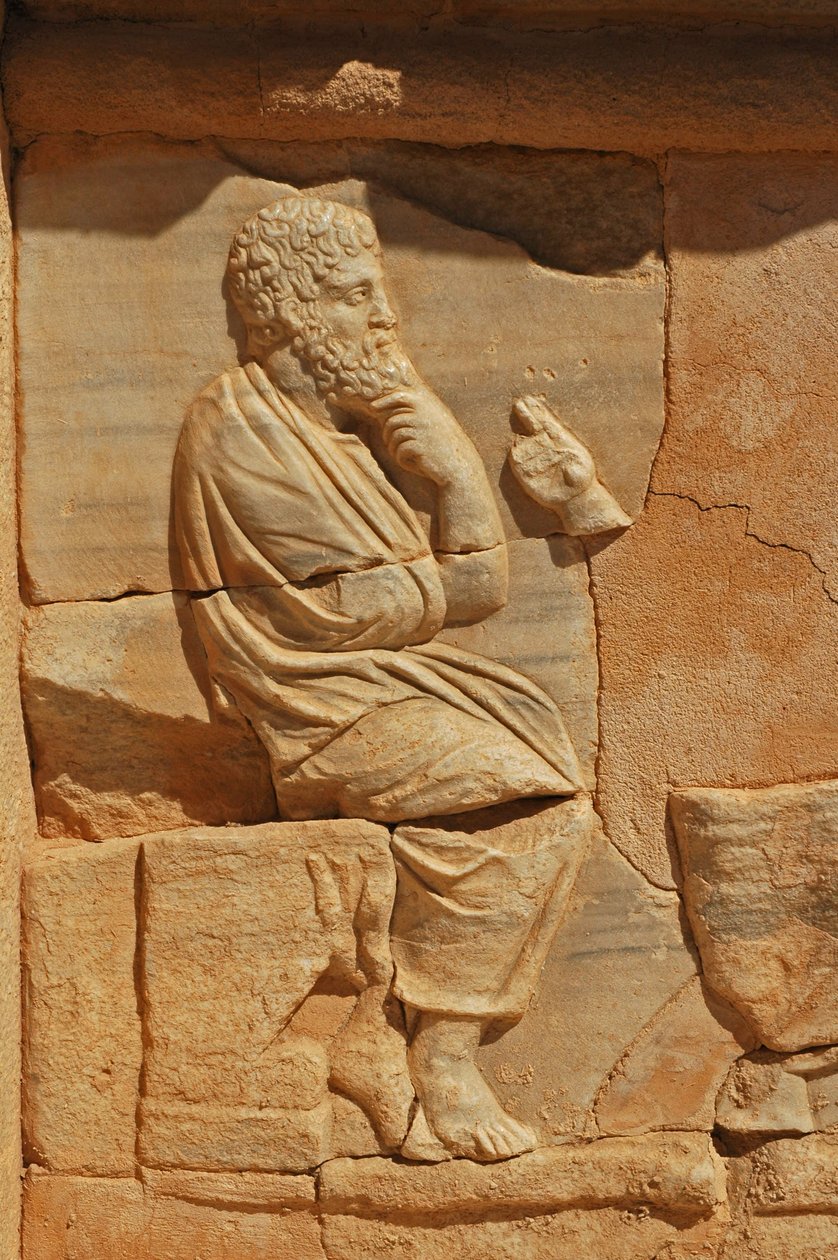 Basreliefer på Proscenium från den romerska teatern, Sabratha, Libyen, 2:a århundradet e.Kr. av Roman