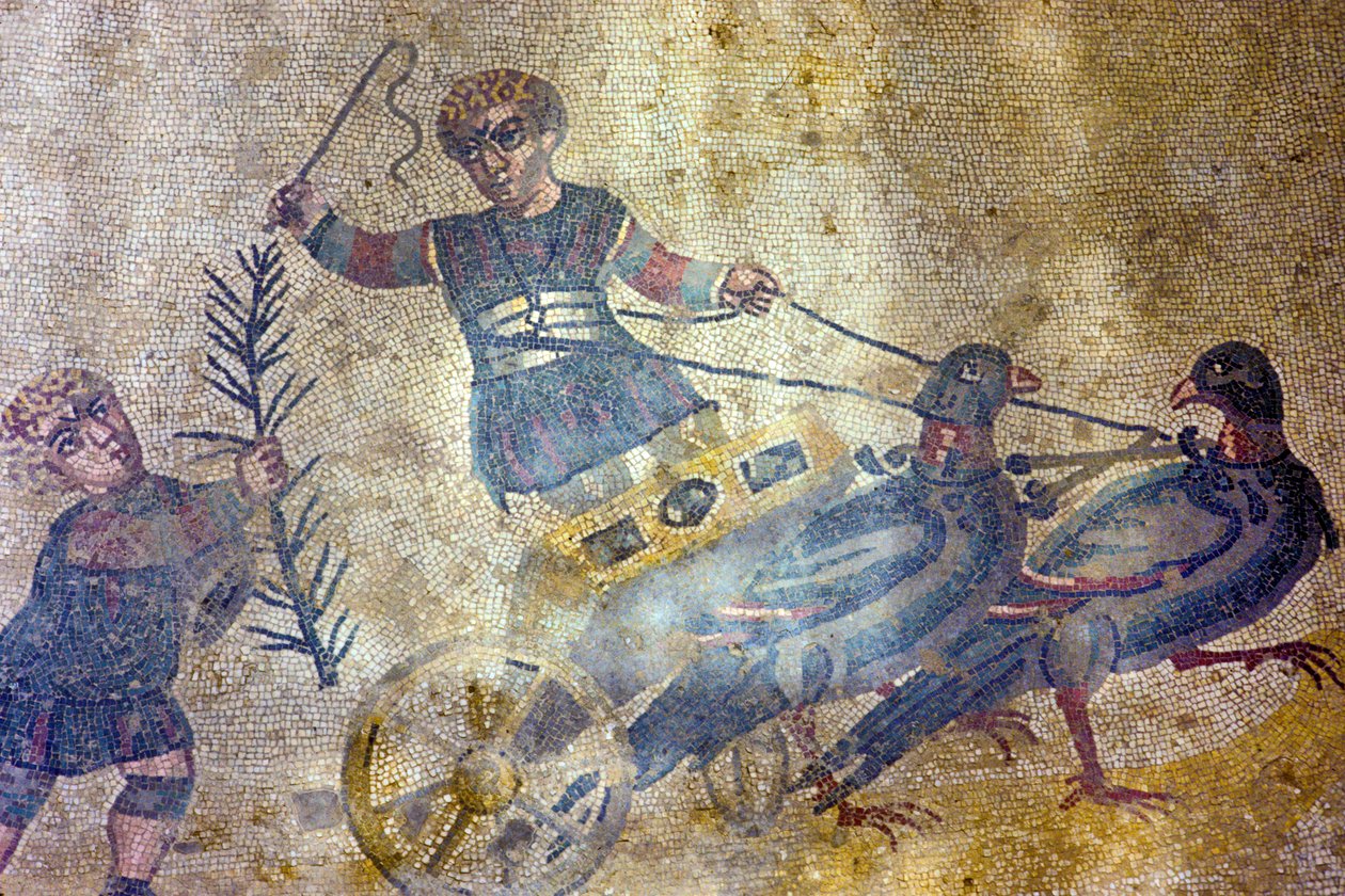 Fågelvagn (mosaik) av Roman