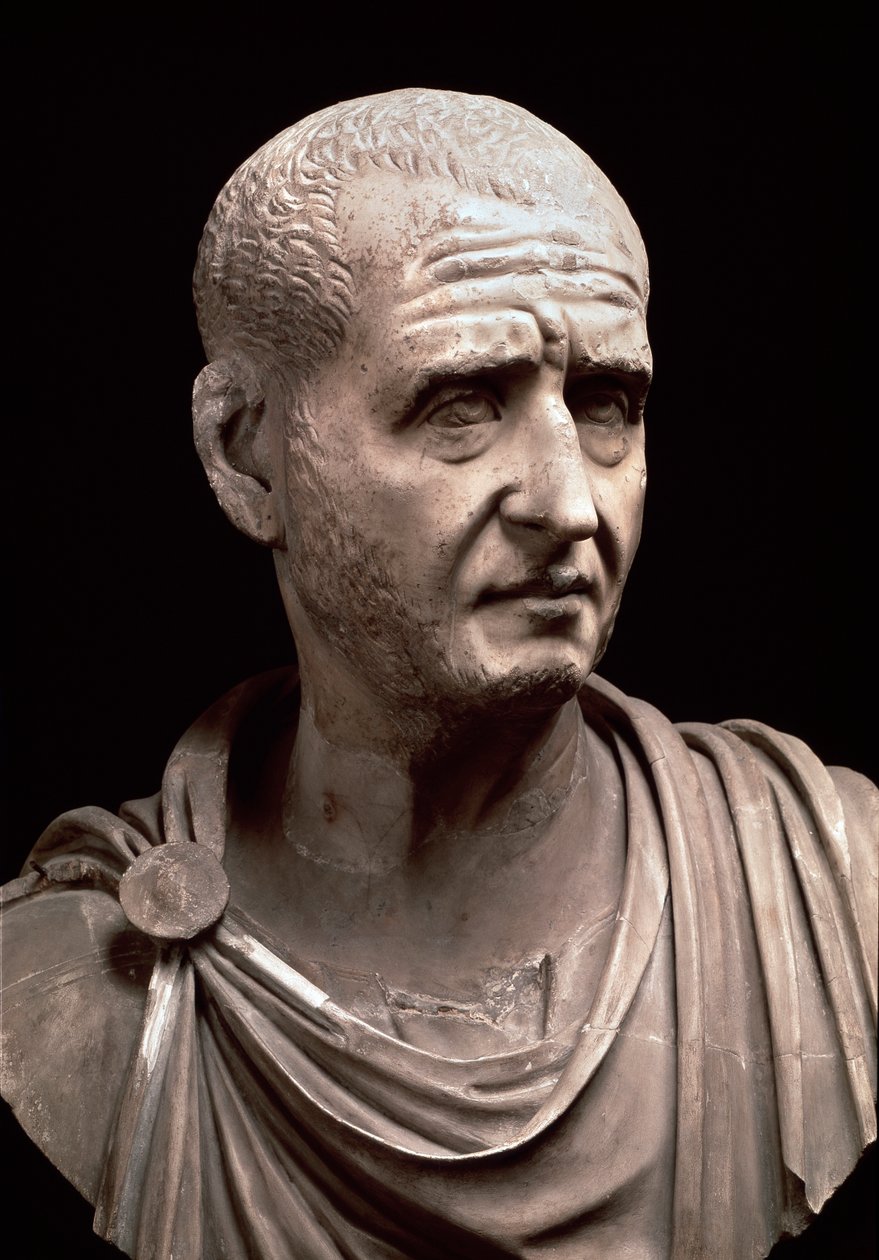 Byst av kejsar Decius (marmorskulptur, 300-talet) av Roman