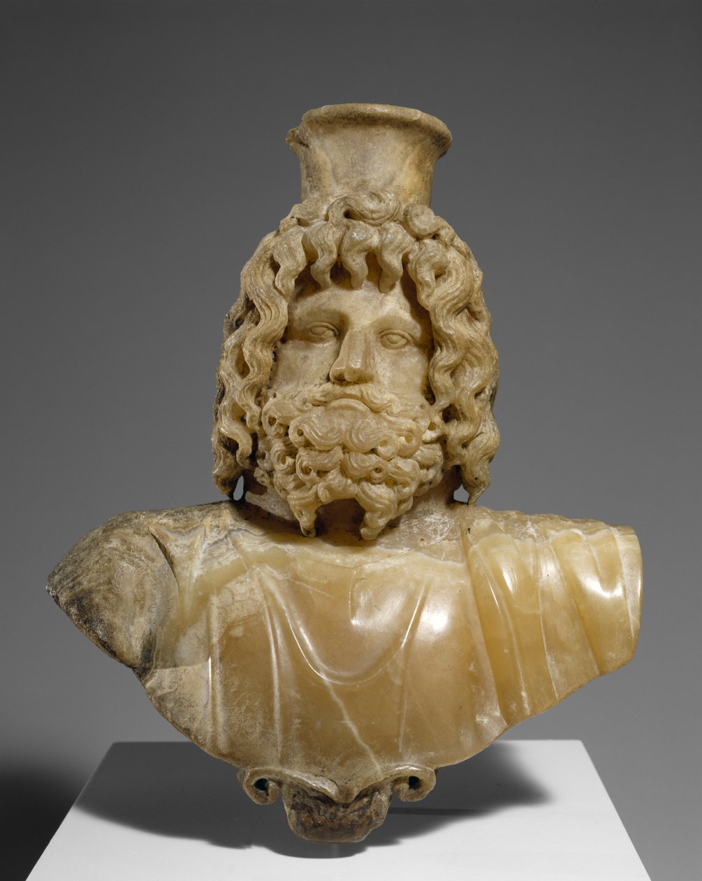 Byst av Serapis, AD 100-150 (alabaster) av Roman