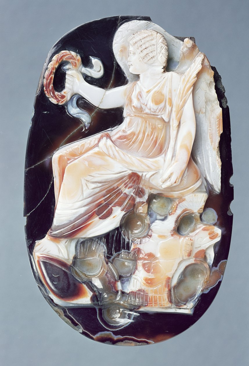 Cameo som visar Julia Domna som seger, ca 200 e.Kr. (sardonyx) av Roman