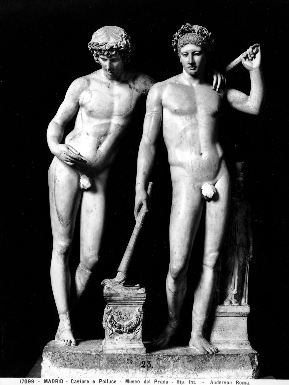 Castor och Pollux eller Orestes och Pylades, grupp från San Ildefonso (marmor) (s/v foto) av Roman