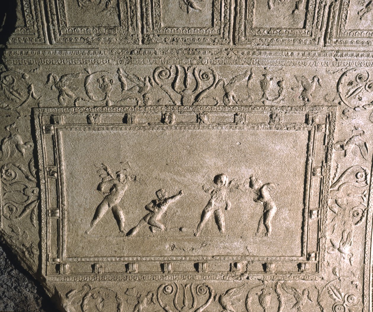 Takdekoration från Cryptoportico of Nero, Palatine Hill, Rom (stuckatur) av Roman