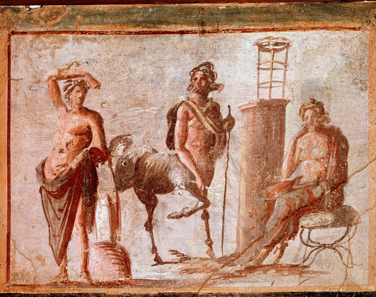 Kentaur med Apollo och Asclepius (fresk av Roman