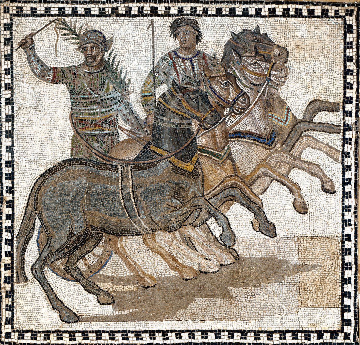 Cirkusscen i det antika Rom. Mosaik, 300-talet av Roman