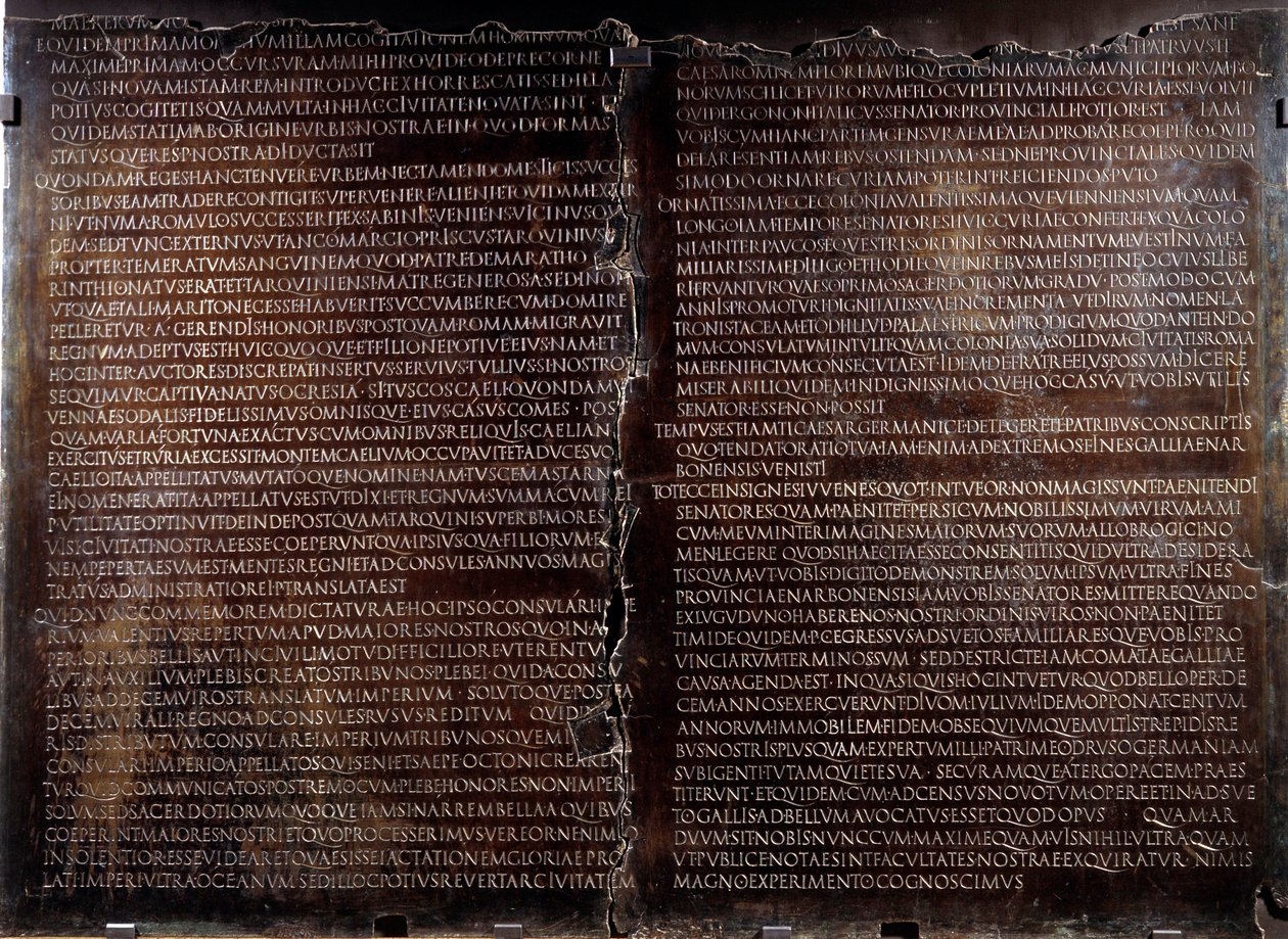 Claudienne-bordet: tal av Claude (Claudius eller Clodio av Roman