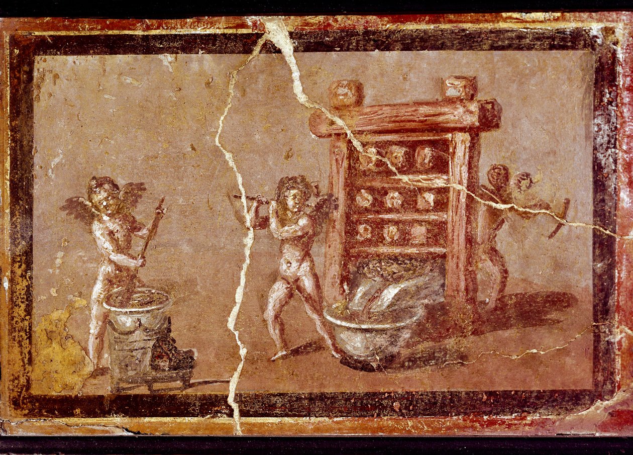 Amor som arbetar (fresk av Roman