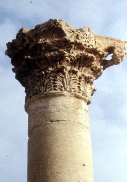 Detalj av en korintisk kolumn och huvudstad, romersk, 2:a århundradet (foto) av Roman