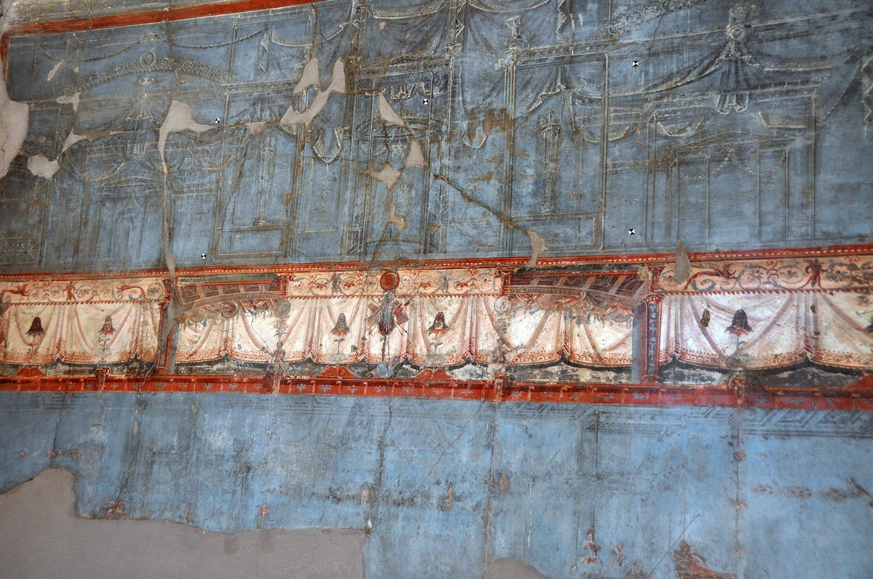 Detalj av en romersk fresco i Herculanum (fresco) av Roman