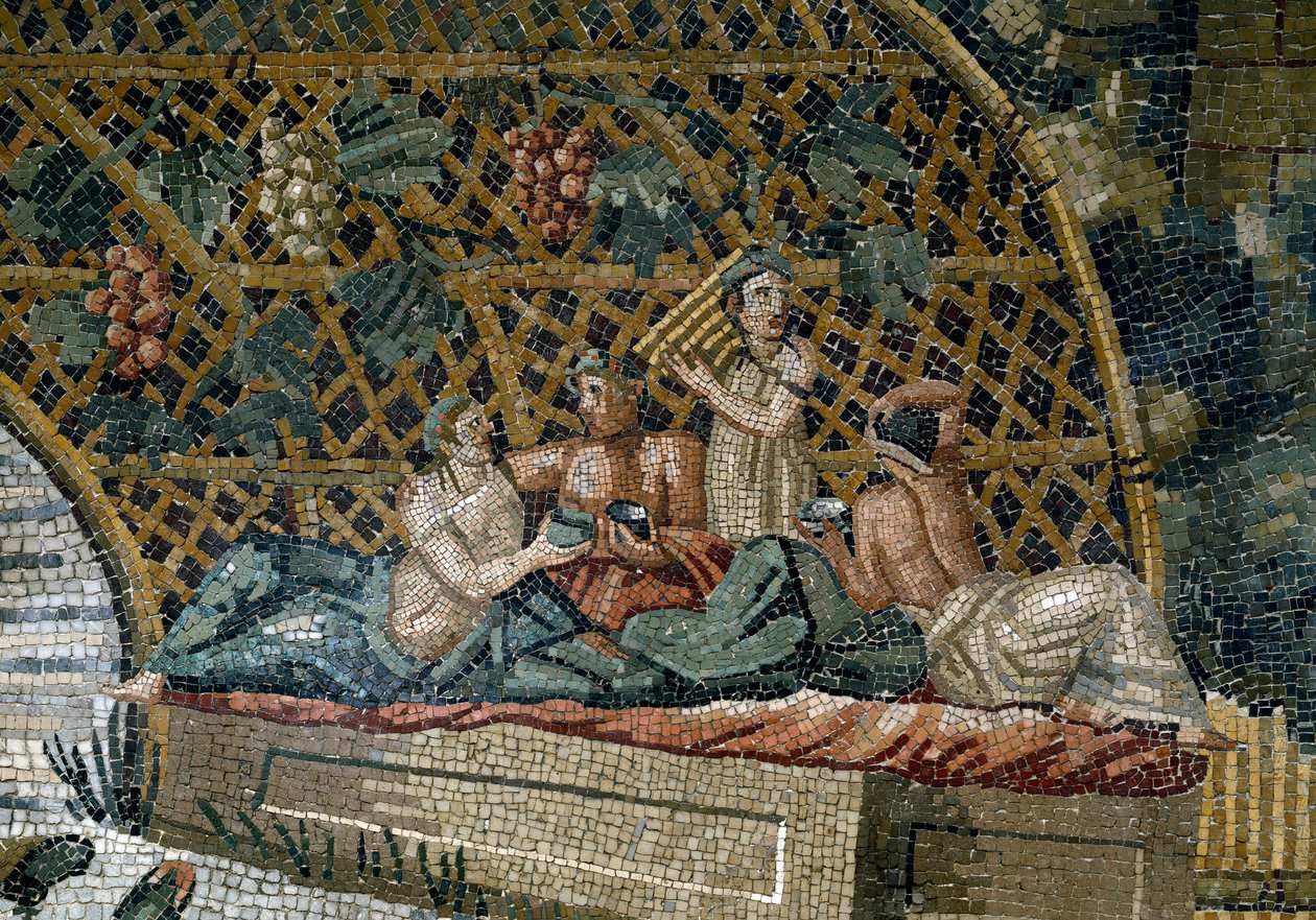 Detalj av den nilotiska mosaiken av Preneste (Palestrina) från helgedomen för gudomen Fortune Primigenia, 80 f.Kr. av Roman