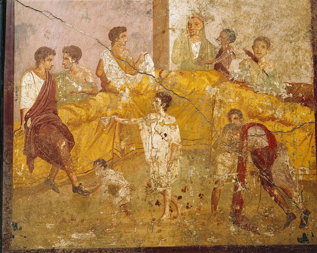 Festscen, från Pompeji, Italien av Roman