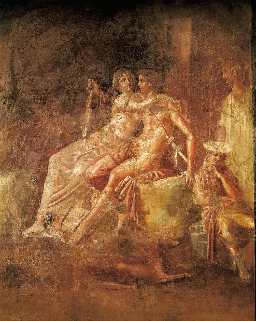 Fresk föreställande Ares och Afrodite, Citharisthuset, Pompei, Italien (mosaik) av Roman