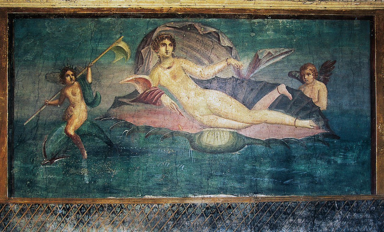 Fresk föreställande Venus, House of Venus in Shell, Pompeji (Unescos världsarvslista av Roman