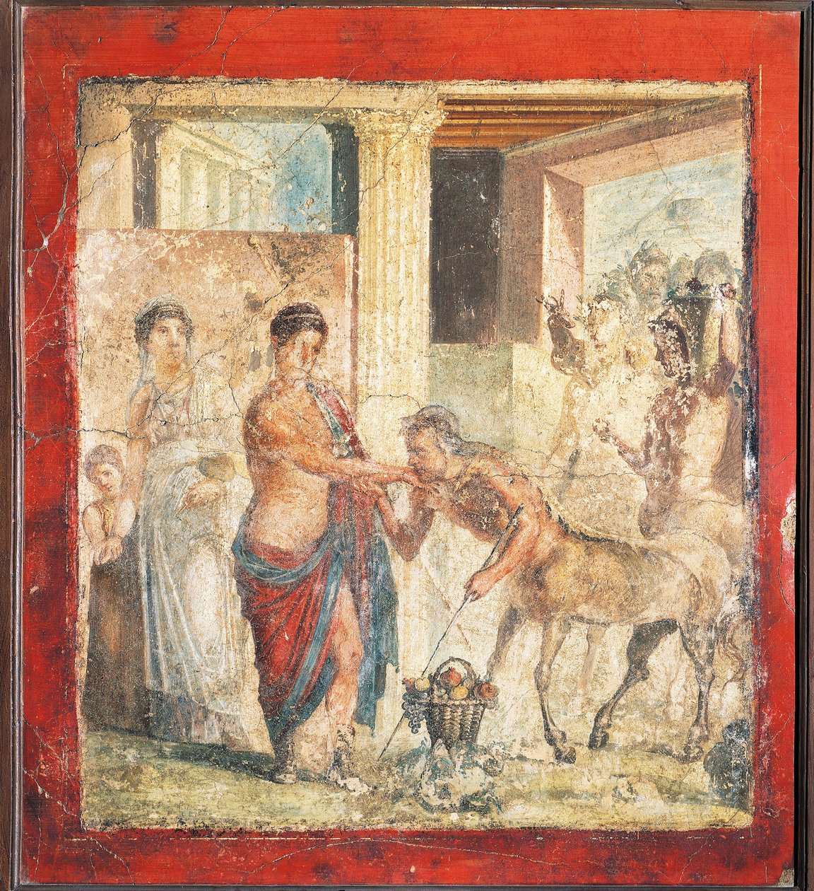 Fresk föreställande kentaur vid bröllop av Pirithous och Hippodamia från Pompeji, Italien av Roman