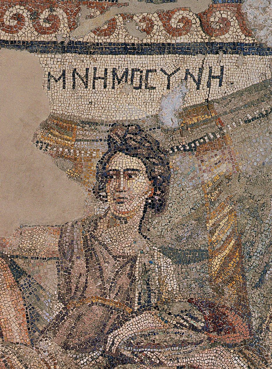 Begravningssymposium, från nekropolen i Antiochia, sent 400-talet e.Kr. (mosaik) (detalj av 242530) av Roman
