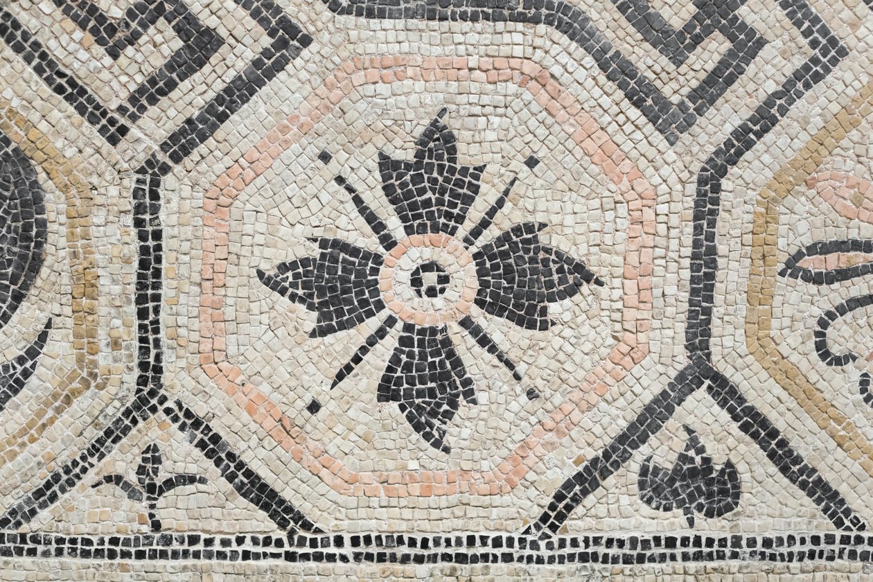 Geometriskt mönster från Via san Rocchino domus, 200-talet e.Kr (mosaik) av Roman