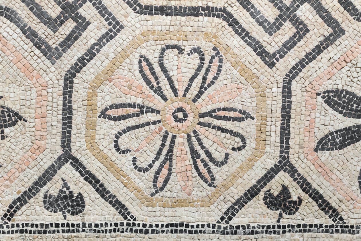 Geometriskt mönster från Via san Rocchino domus, 200-talet e.Kr (mosaik) av Roman