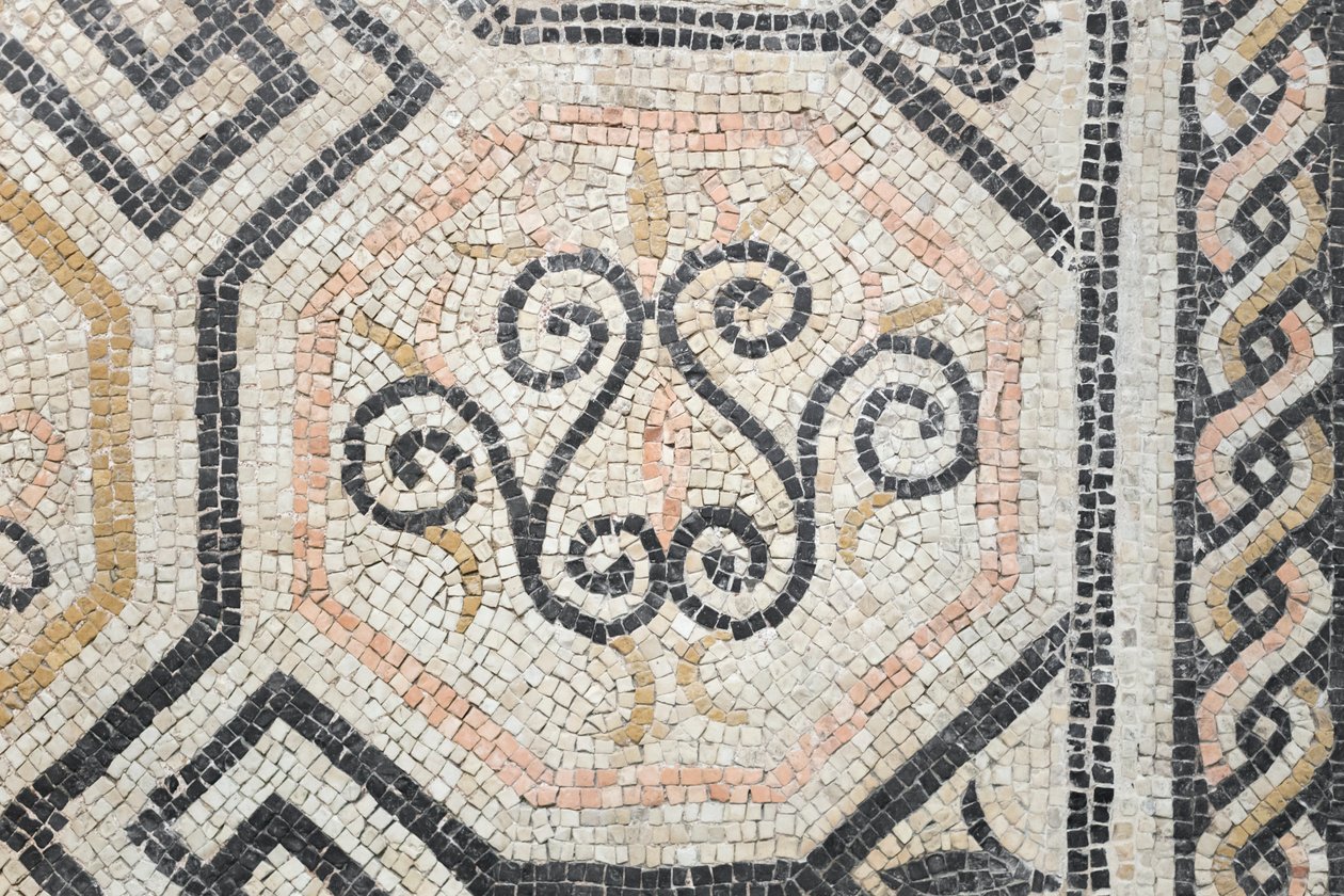 Geometriskt mönster från Via san Rocchino domus, 200-talet e.Kr (mosaik) av Roman