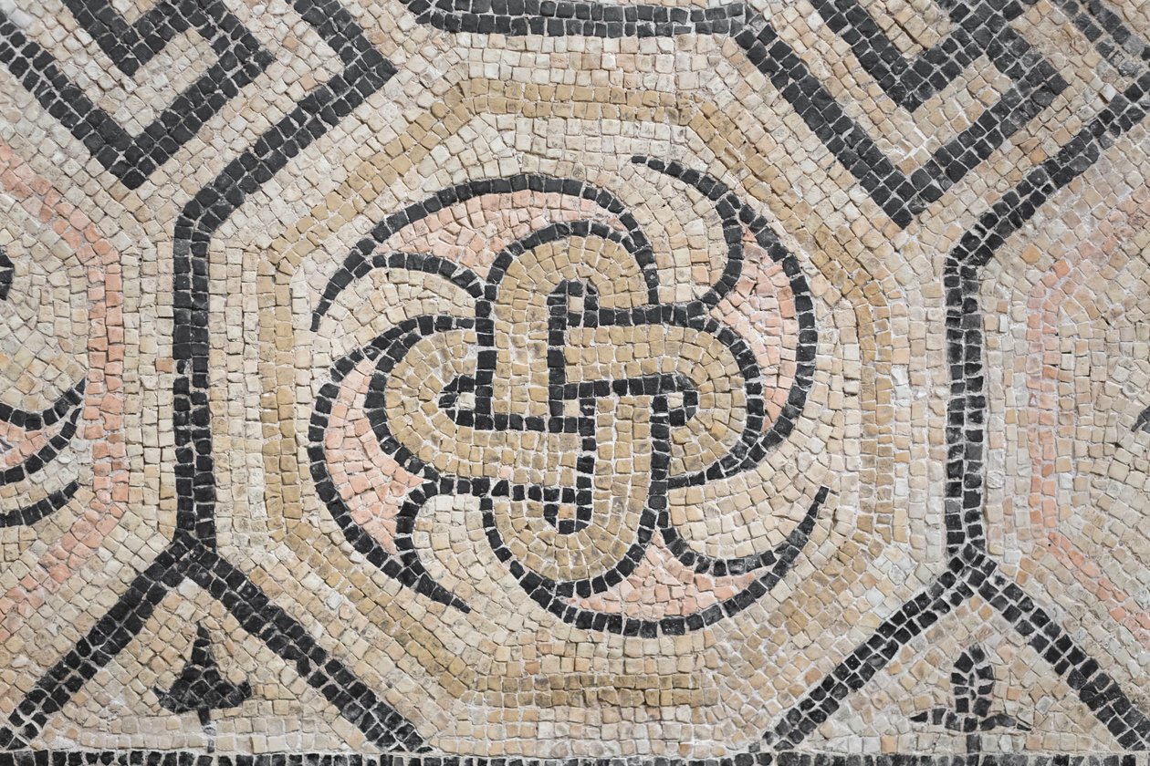 Geometriskt mönster från Via san Rocchino domus, 200-talet e.Kr (mosaik) av Roman