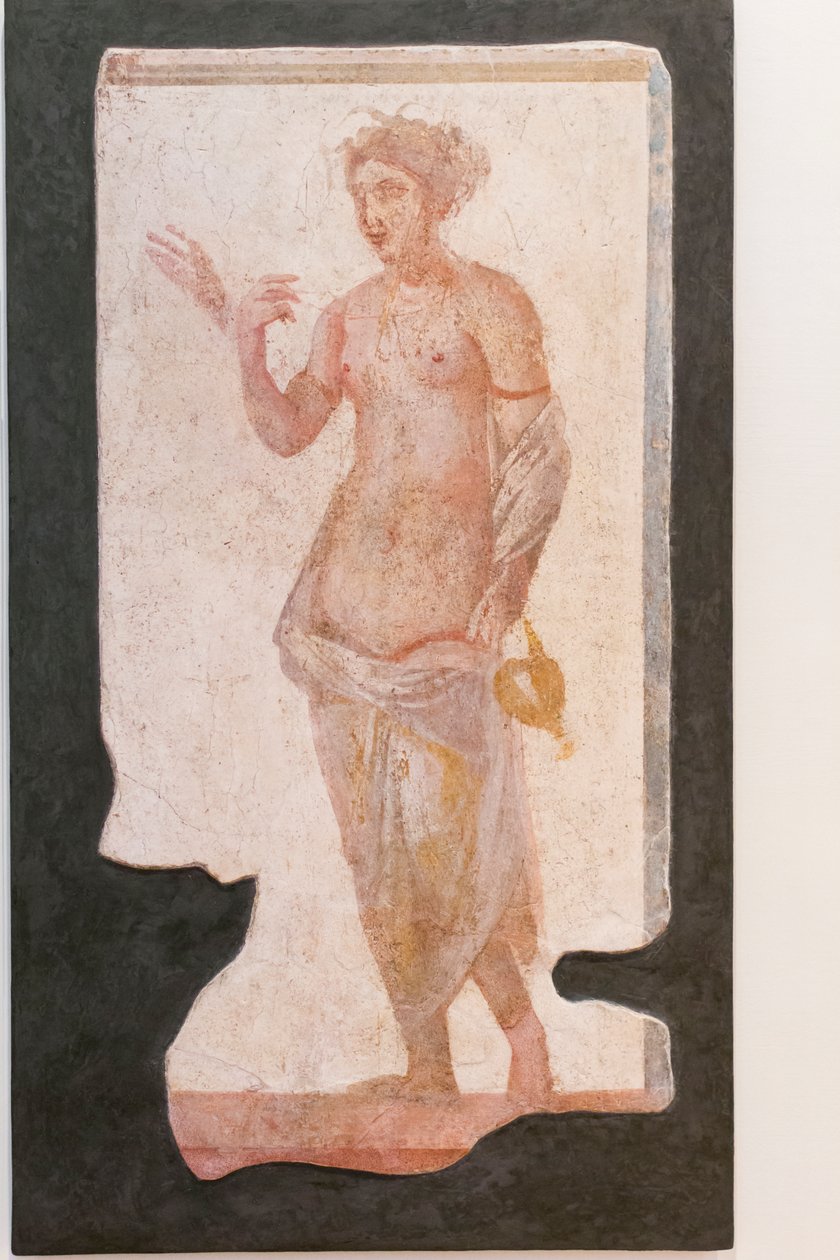 Flicka med en låda, Pallavicini Rospigliosi-samlingen, omkring 200 e.Kr., inv 103420 (fresk) av Roman