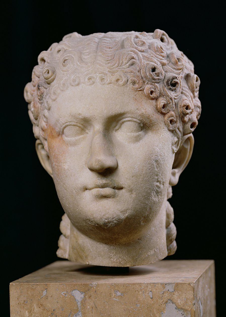 Chef för Agrippina den yngre (ca 16-59) (marmor) av Roman