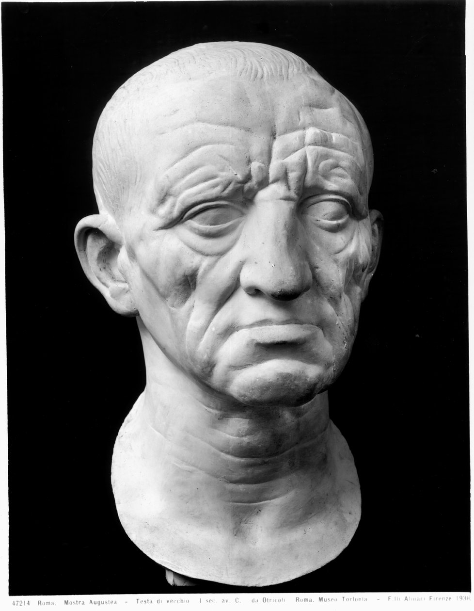 Head of an Old Man (marmor) (s/v foto) av Roman