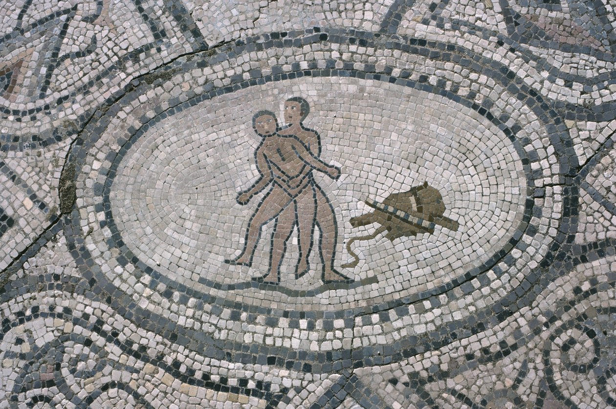 Herkules och Antaeus, från golvet i 