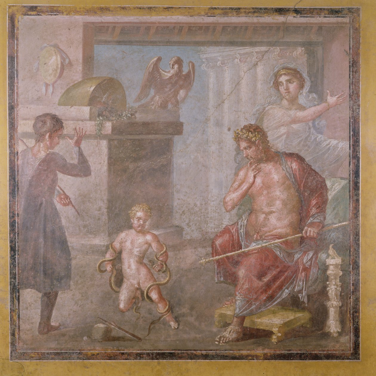 Herkules ströp ormarna som barn, Casa dei Vettii, ca 50-79 e.Kr av Roman