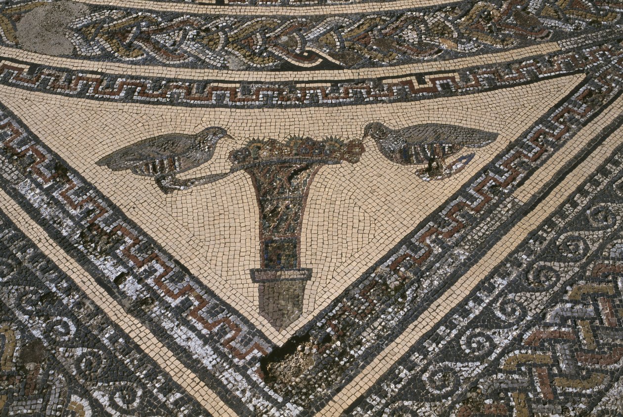 Orfeus hus, Orfeus omgiven av vilda djur, detalj (mosaik) av Roman