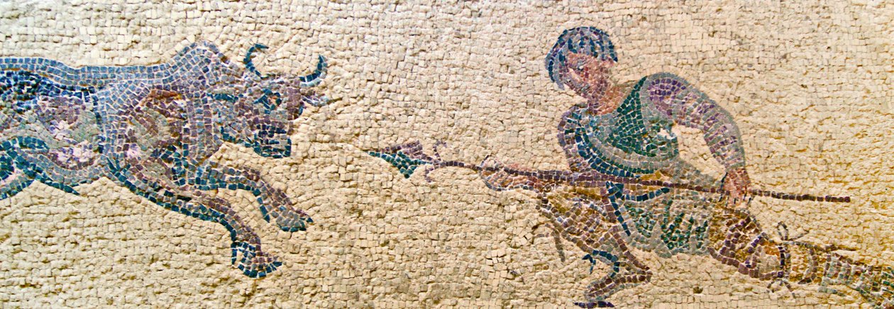 Jaktscen, House of Dionysos, Paphos, Cypern (mosaik) av Roman