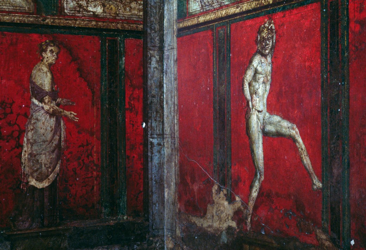 Initiationsriter av Dionysos-kulten, fresk från Villa Dei Misteri av Roman