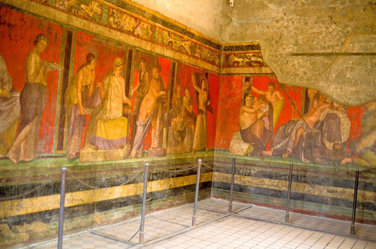 Initiationsriter av Dionysos-kulten, fresk från Villa Dei Misteri av Roman