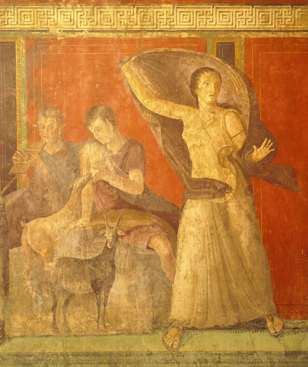 Initiationsriter av Dionysos-kulten, fresk från Villa Dei Misteri av Roman