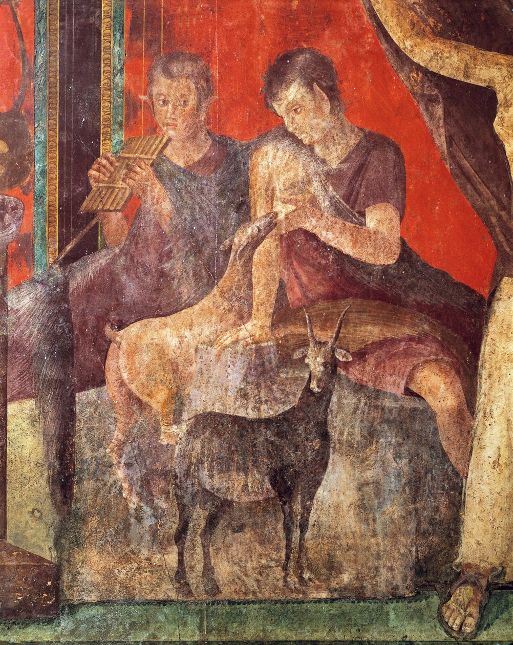 Initiationsritualer i Dionysoskulten, fresk från Villa Dei Mysteri av Roman