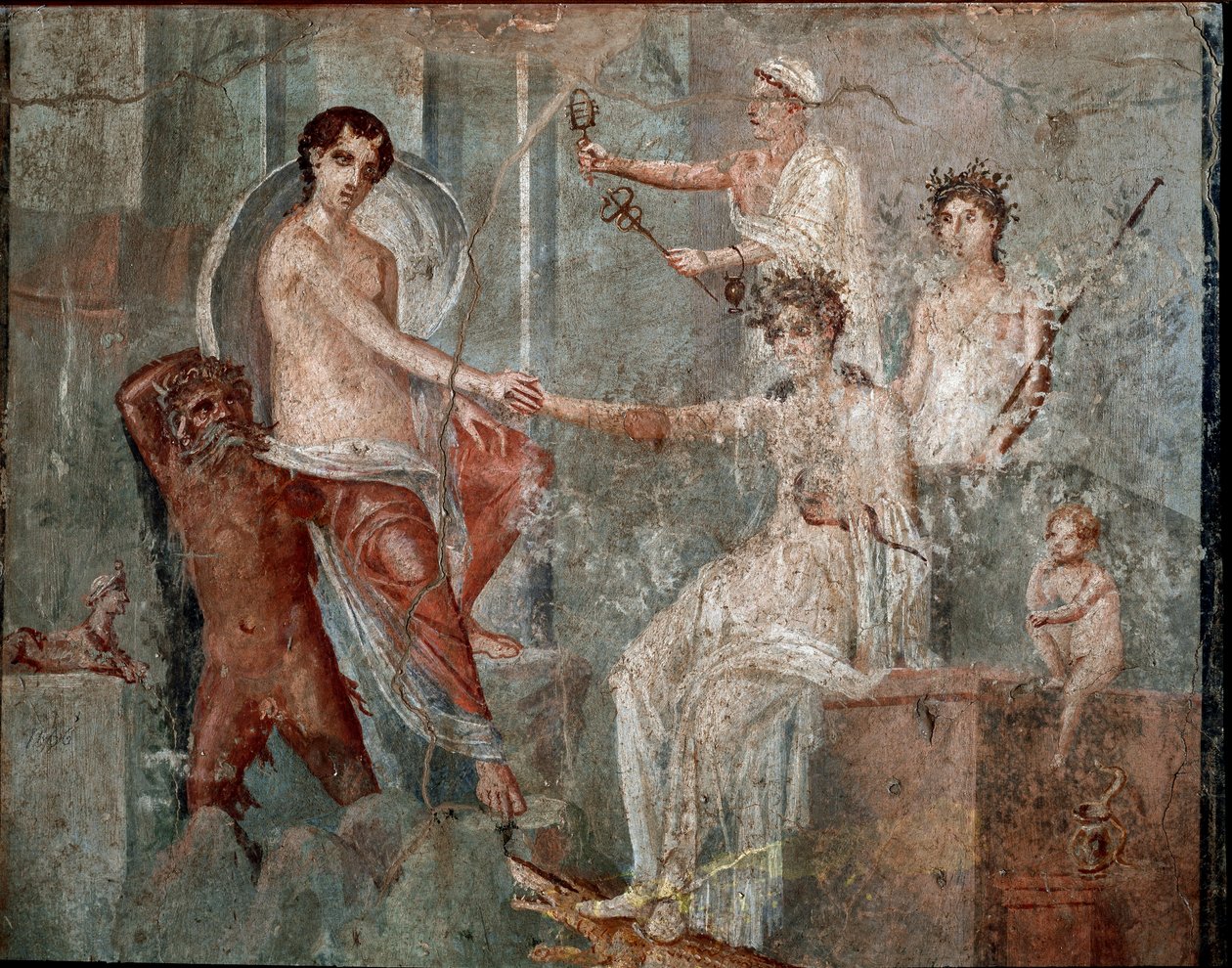 Ios ankomst till Egypten - Fresco av Roman