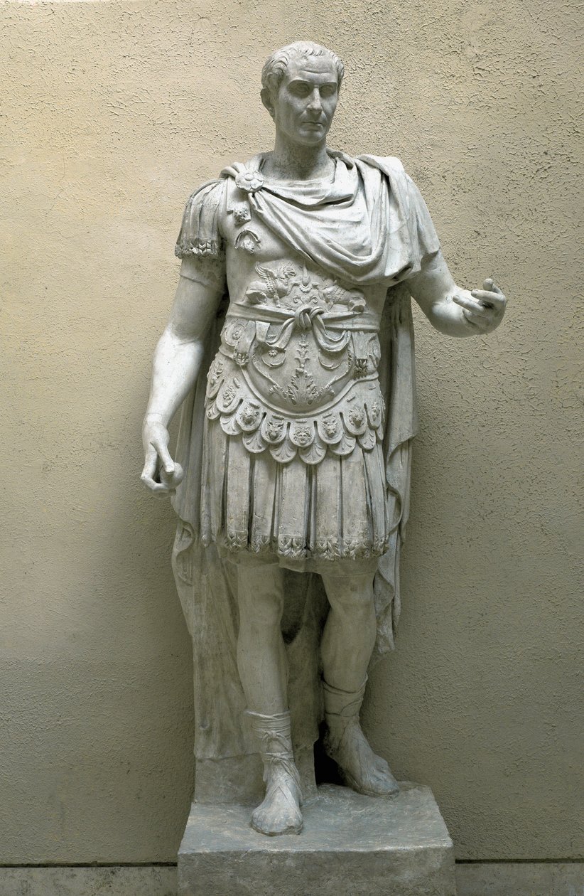 Jules Cesar (Julius Caesar) (100-44 f.Kr.) Skulptur - Museum of Roman Civilization, Rom av Roman