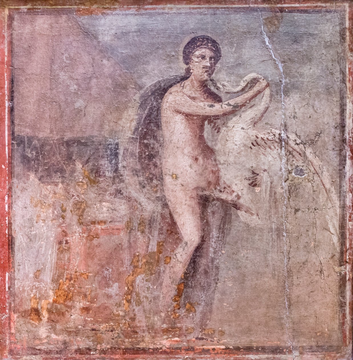 Leda och svanen, 50-79 e.Kr (fresk) av Roman